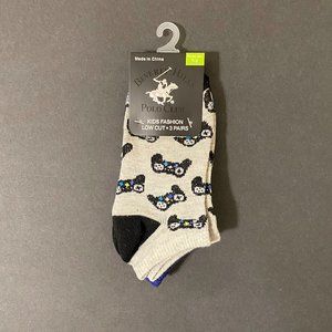 3pk • Kids low cut socks • Size 7-2 • BEVERLY HILLS POLO CLUB